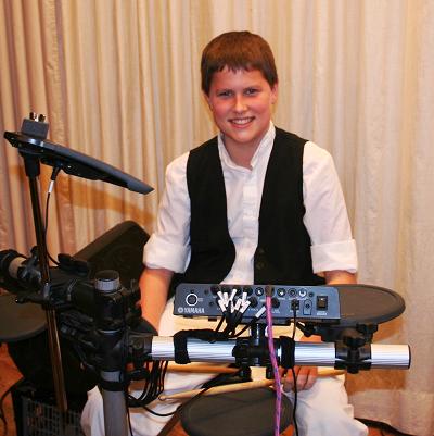 Robert Purkiss young drummer in The Bursledon Village Band